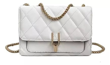 Bolso pequeño y elegante de piel ecológica para mujer con cadena de correa